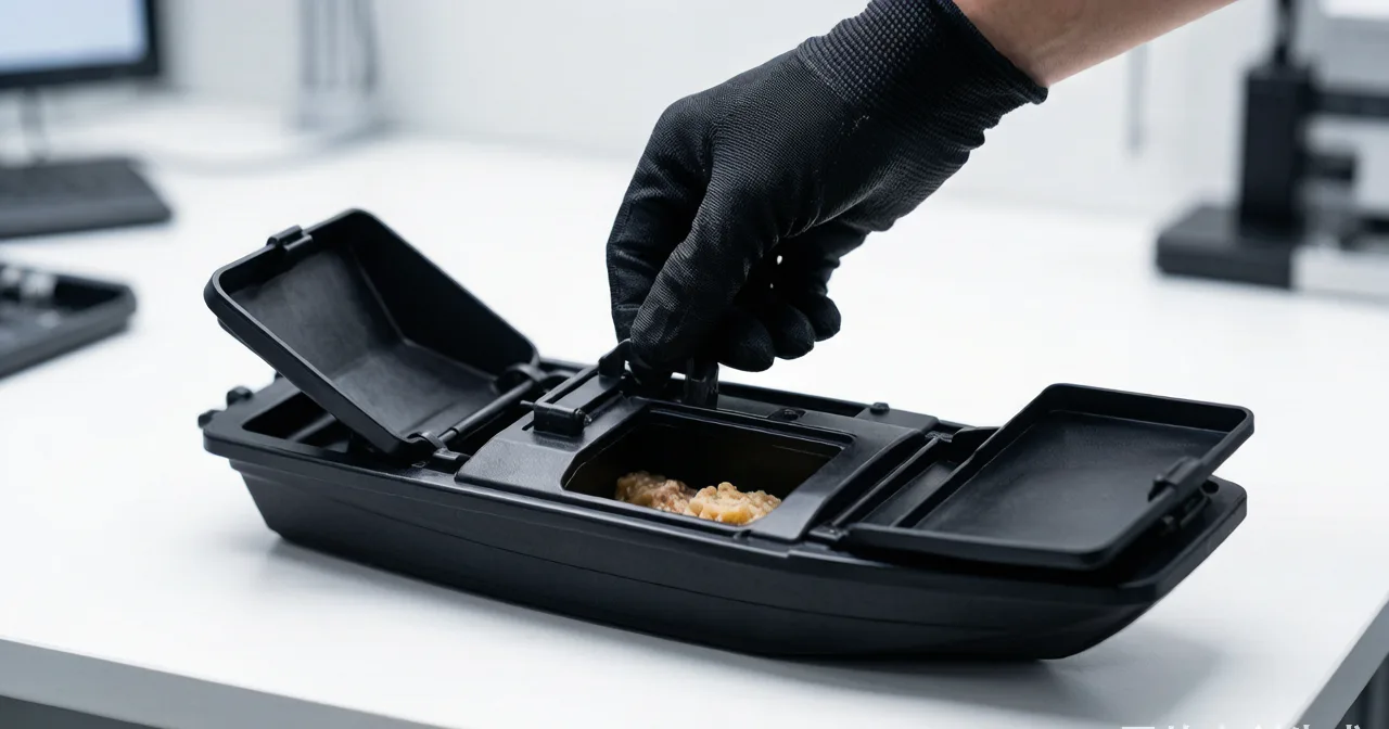 RC bait boat bait hopper release mechanism QC test mechanism QC test